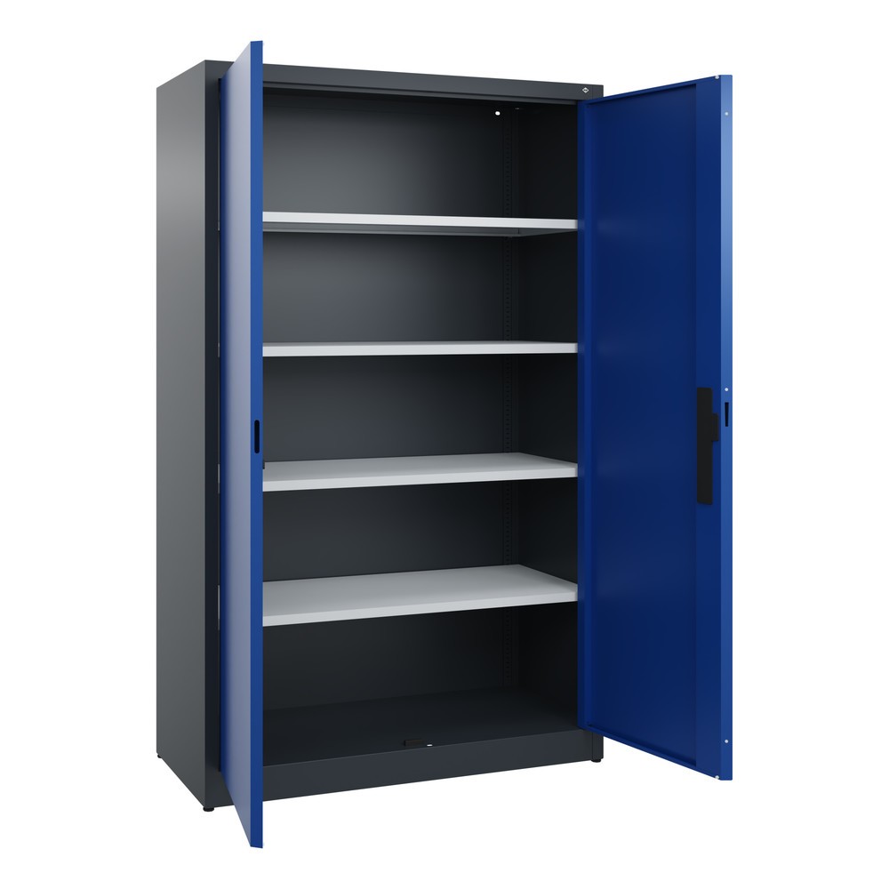 Numéro de l'image du produit 4: Armoire à portes battantes C+P, 5 niveaux, H x l x P 1950 x 1 200 x 500 mm, gris anthracite, bleu gentiane