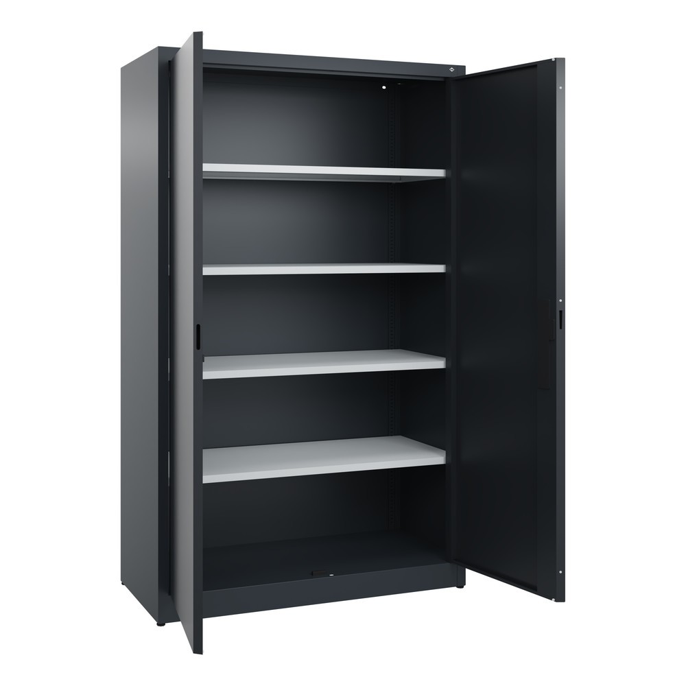 Numéro de l'image du produit 4: Armoire à portes battantes C+P, 5 niveaux, H x l x P 1950 x 1 200 x 500 mm, gris anthracite, gris noir