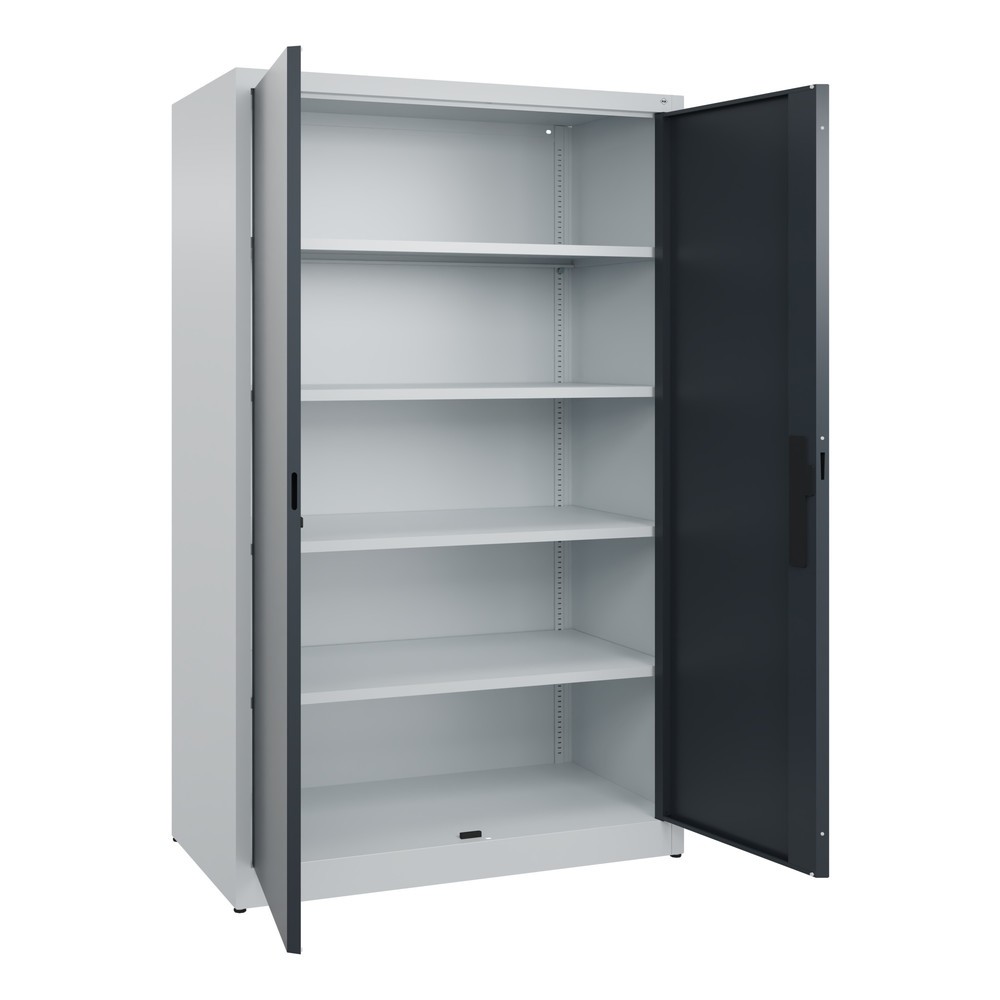 Numéro de l'image du produit 4: Armoire à portes battantes C+P, 5 niveaux, H x l x P 1950 x 1 200 x 600 mm, gris clair, gris anthracite