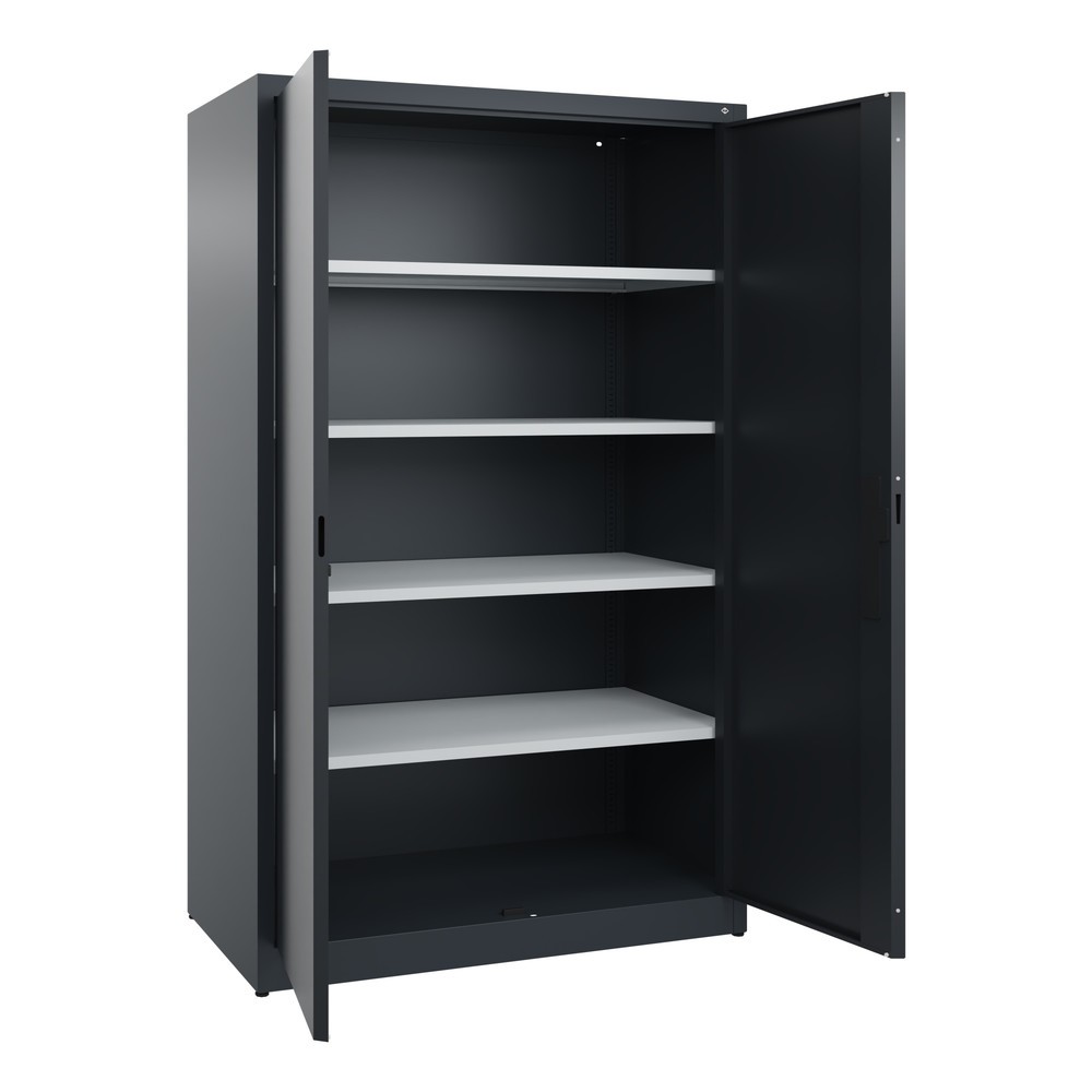 Numéro de l'image du produit 4: Armoire à portes battantes C+P, 5 niveaux, H x l x P 1950 x 1 200 x 600 mm, gris anthracite, gris noir