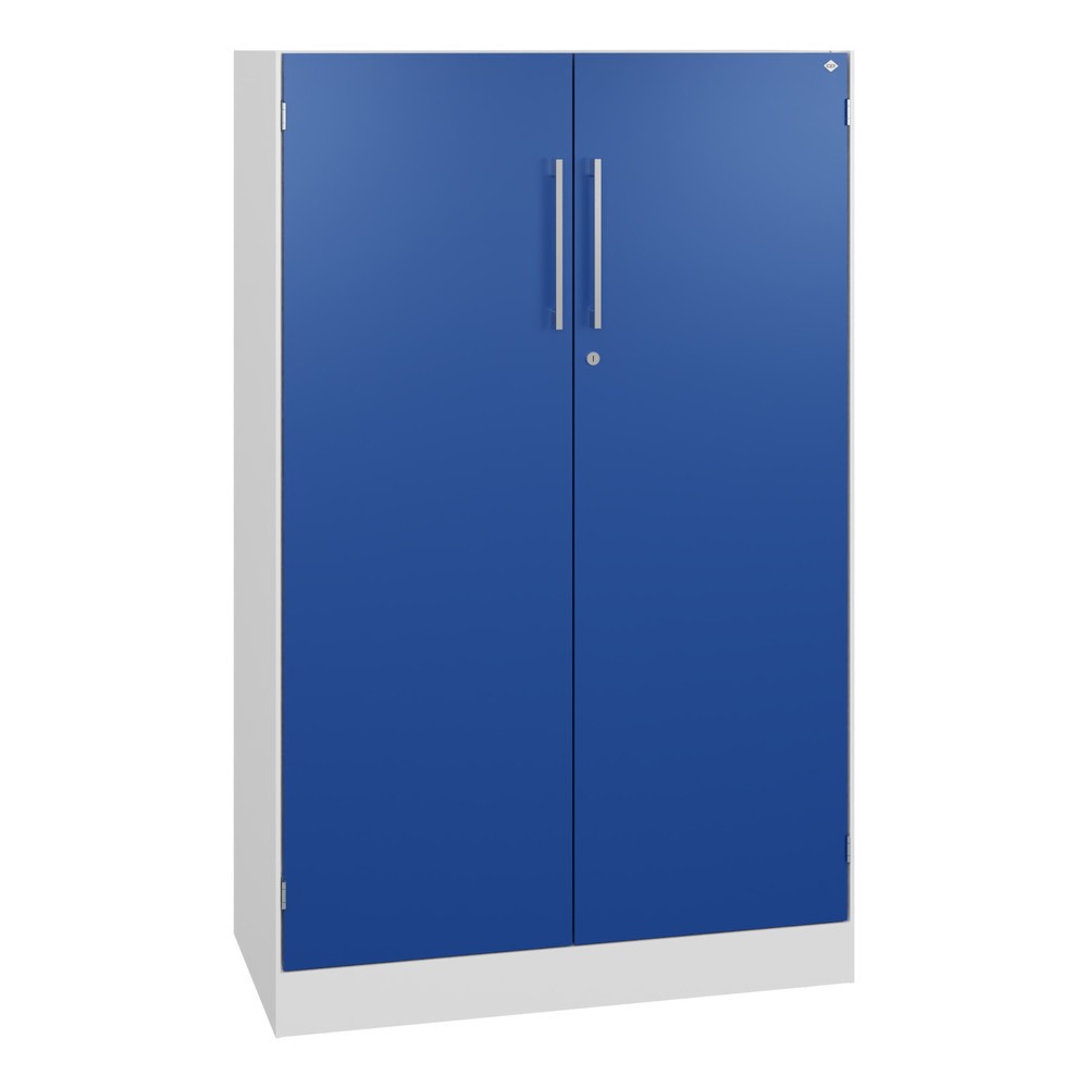 N° de l'image du produit 1 : Armoire à portes battantes C+P Asisto, 3 hauteurs de classeur, largeur 800 mm, blanc signalisation, bleu gentiane