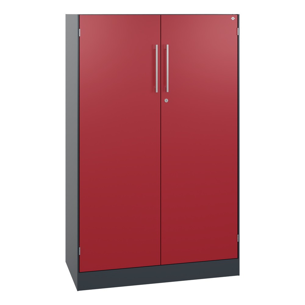 Numéro de l'image du produit 1: Armoire à portes battantes C+P Asisto, 3 hauteurs de classeur, largeur 800 mm, gris anthracite, rouge rubis