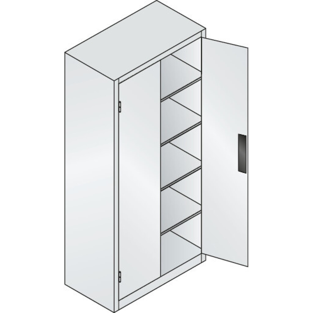 N° de l'image du produit 4 : Armoire pour charges lourdes C+P avec 4 tablettes, H x l x P 1 950 x 930 x 500 mm, gris clair, gris noir