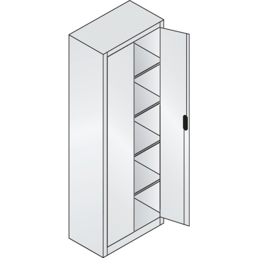 Numéro de l'image du produit 17: Armoire à portes battantes d’atelier C+P avec 4 tablettes, H x l x P 1 950 x 700 x 400 mm, gris clair, bleu clair