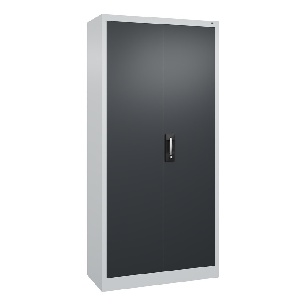 Numéro de l'image du produit 1: Armoire à portes battantes d’atelier C+P avec 4 tablettes, H x l x P 1 950 x 930 x 400 mm, gris clair, gris noir