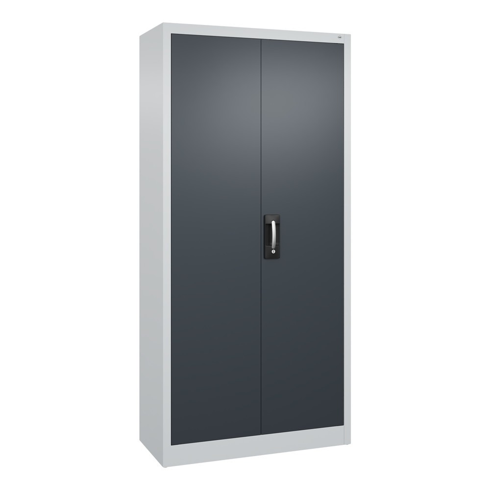 Illustration du produit: Armoire à portes battantes d’atelier C+P avec 4 tablettes, H x l x P 1 950 x 930 x 400 mm, gris clair, gris anthracite