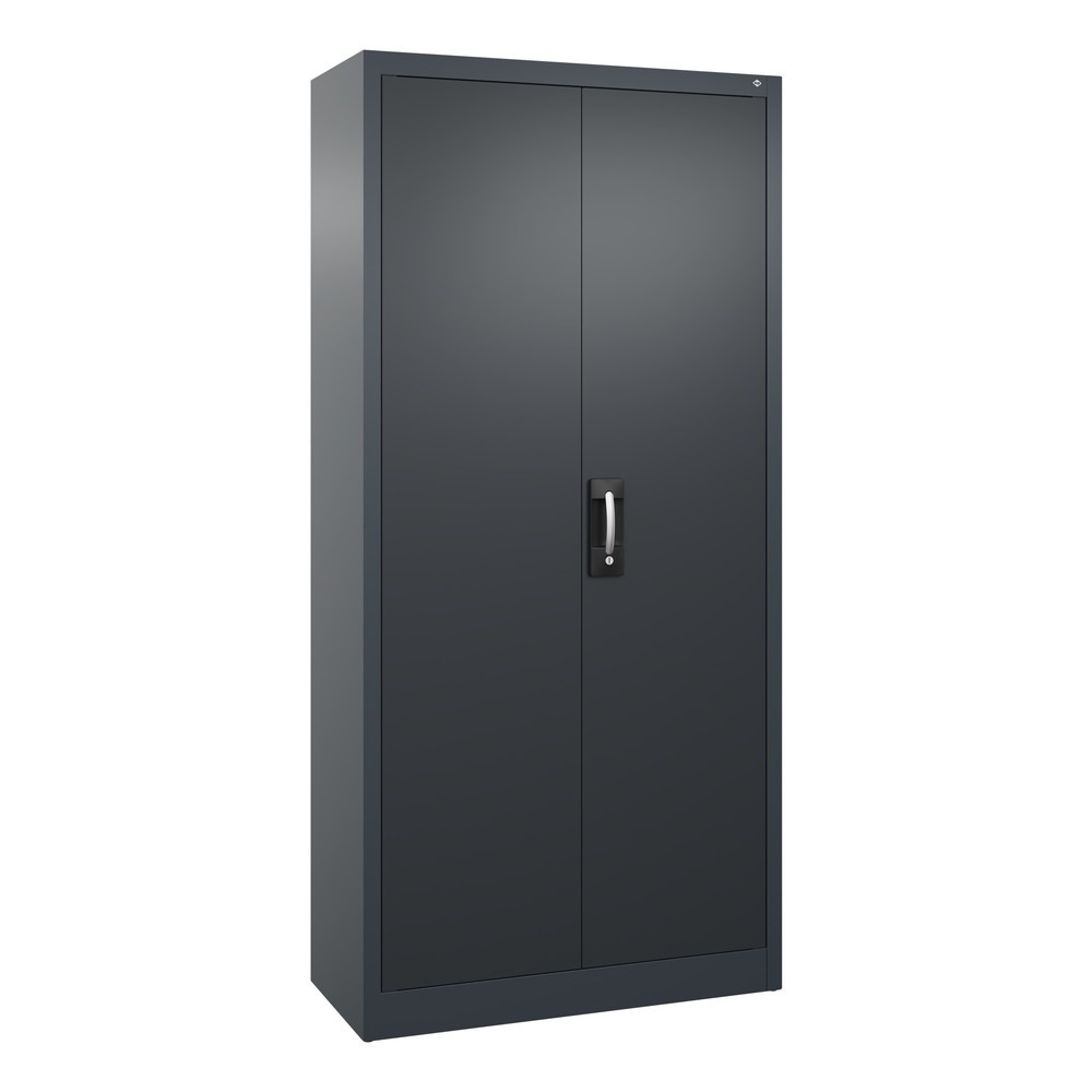 Numéro de l'image du produit 1: Armoire à portes battantes d’atelier C+P avec 4 tablettes, H x l x P 1 950 x 930 x 400 mm, gris anthracite, gris noir