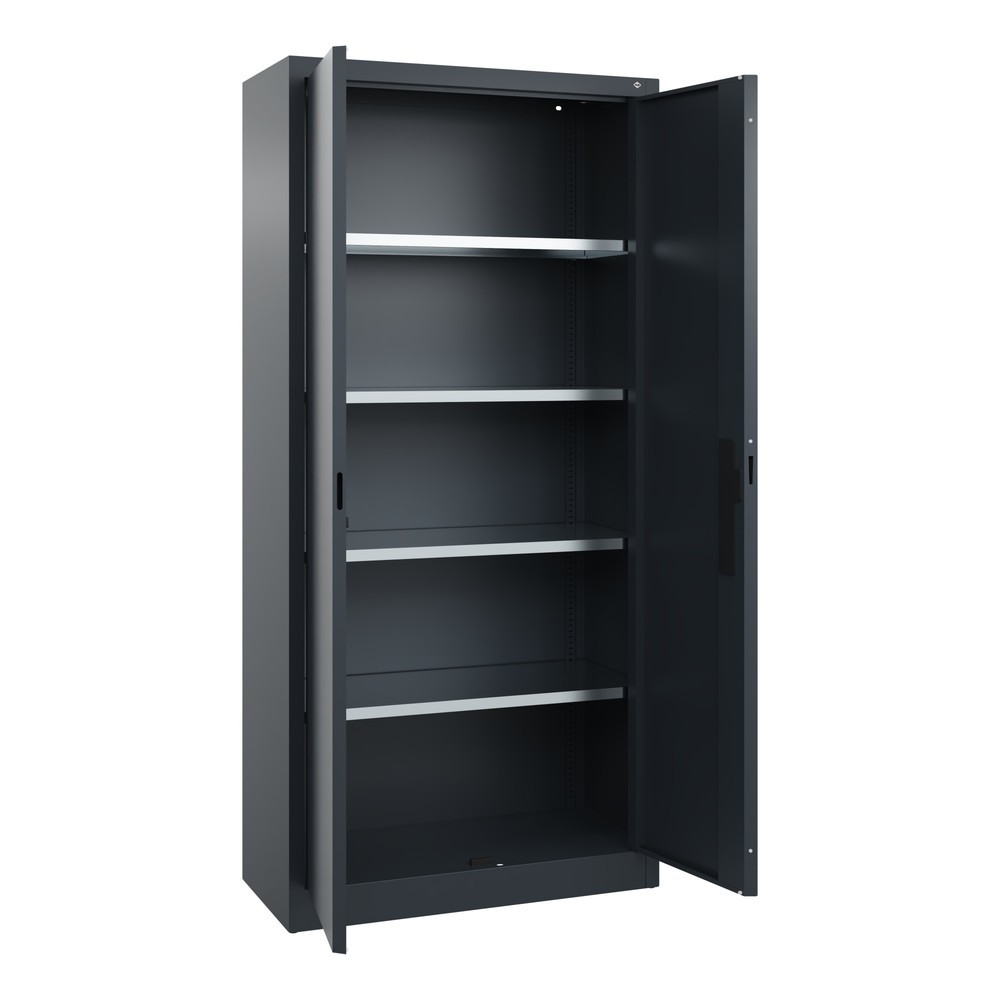 Numéro de l'image du produit 18: Armoire à portes battantes d’atelier C+P avec 4 tablettes, H x l x P 1 950 x 930 x 400 mm, gris anthracite, gris anthracite