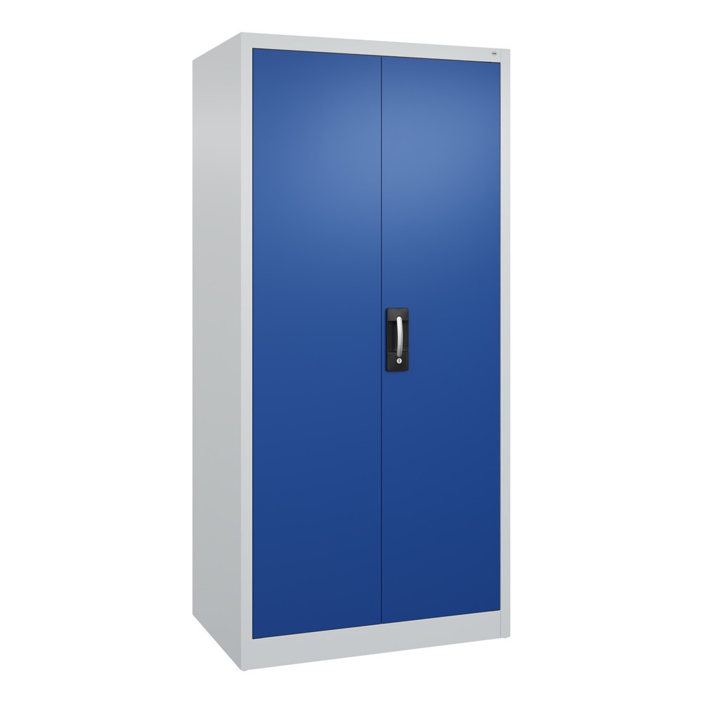 Numéro de l'image du produit 1: Armoire à portes battantes d’atelier C+P avec 4 tablettes, H x l x P 1 950 x 930 x 600 mm, gris clair, bleu gentiane