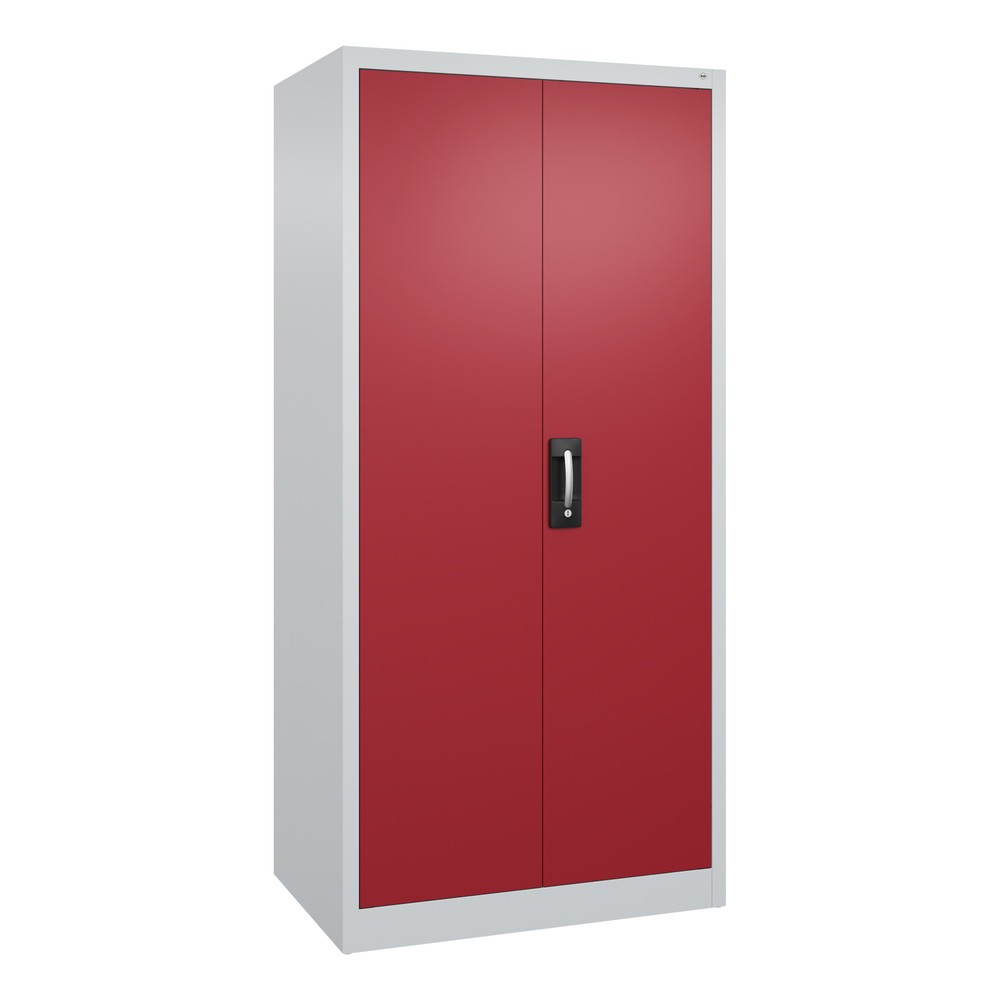 Illustration du produit: Armoire à portes battantes d’atelier C+P avec 4 tablettes, H x l x P 1 950 x 930 x 600 mm, gris clair, rouge rubis