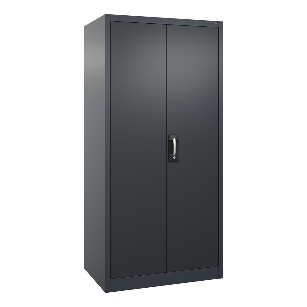 Illustration du produit: Armoire à portes battantes d’atelier C+P avec 4 tablettes, H x l x P 1 950 x 930 x 600 mm, gris anthracite, gris noir