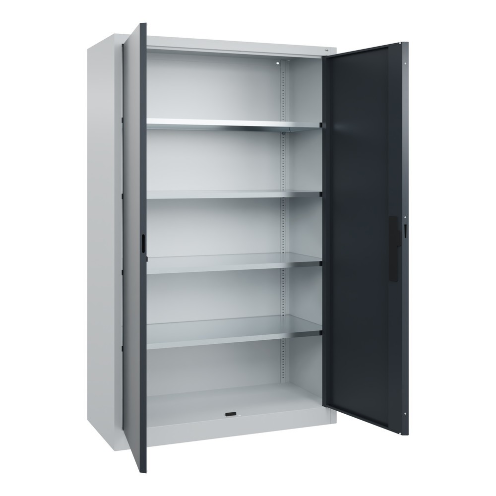 Numéro de l'image du produit 17: Armoire à portes battantes d’atelier C+P avec 4 tablettes, H x l x P 1 950 x 1 200 x 500 mm, gris clair, gris anthracite