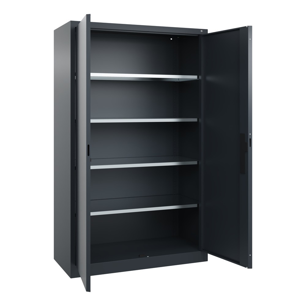 Numéro de l'image du produit 17: Armoire à portes battantes d’atelier C+P avec 4 tablettes, H x l x P 1 950 x 1 200 x 500 mm, gris anthracite, gris anthracite