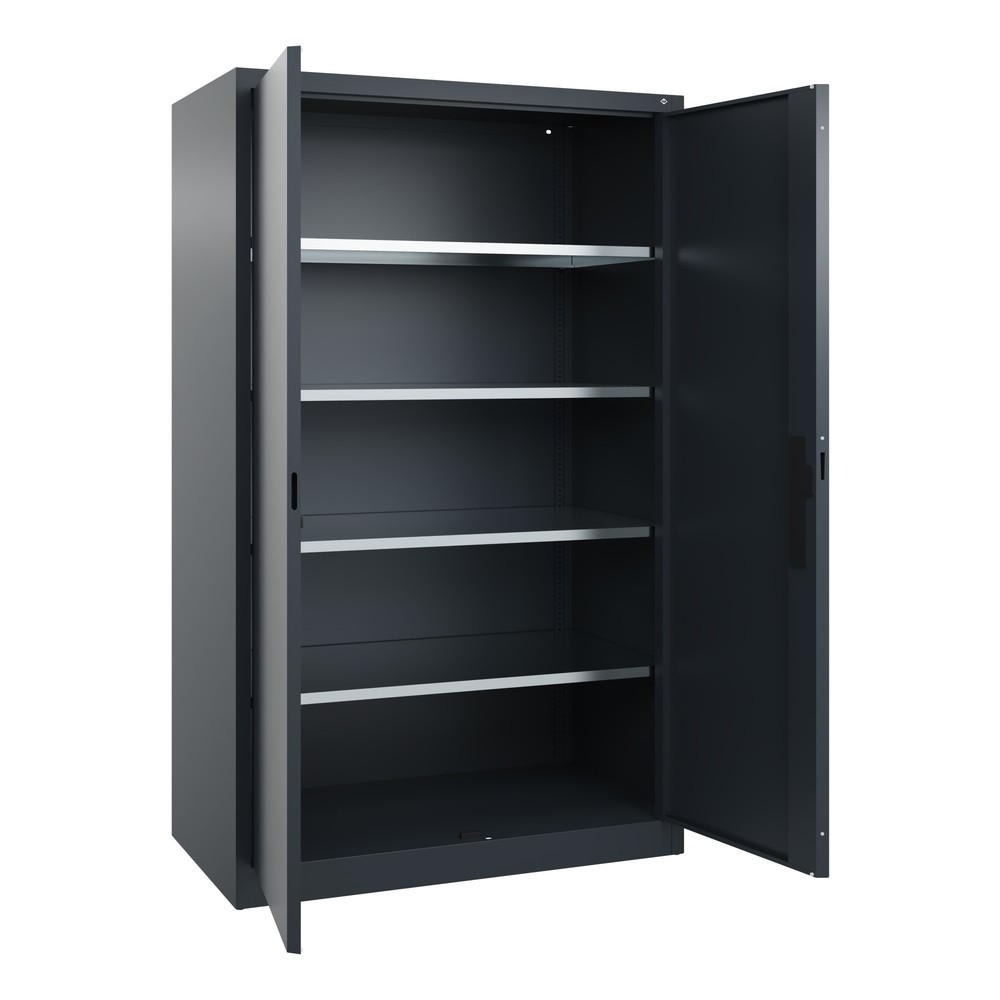 Numéro de l'image du produit 17: Armoire à portes battantes d’atelier C+P avec 4 tablettes, H x l x P 1 950 x 1 200 x 600 mm, gris anthracite, gris anthracite