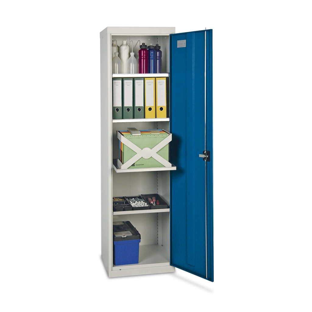 Armoire à portes battantes d’atelier stumpf® avec 4 bacs, H x l x P 1 800 x 500 x 500 mm, gris clair/bleu clair Illustration du produit: Armoire à portes battantes d’atelier stumpf® avec 4 bacs, H x l x P 1 800 x 500 x 500 mm, gris clair/bleu clair