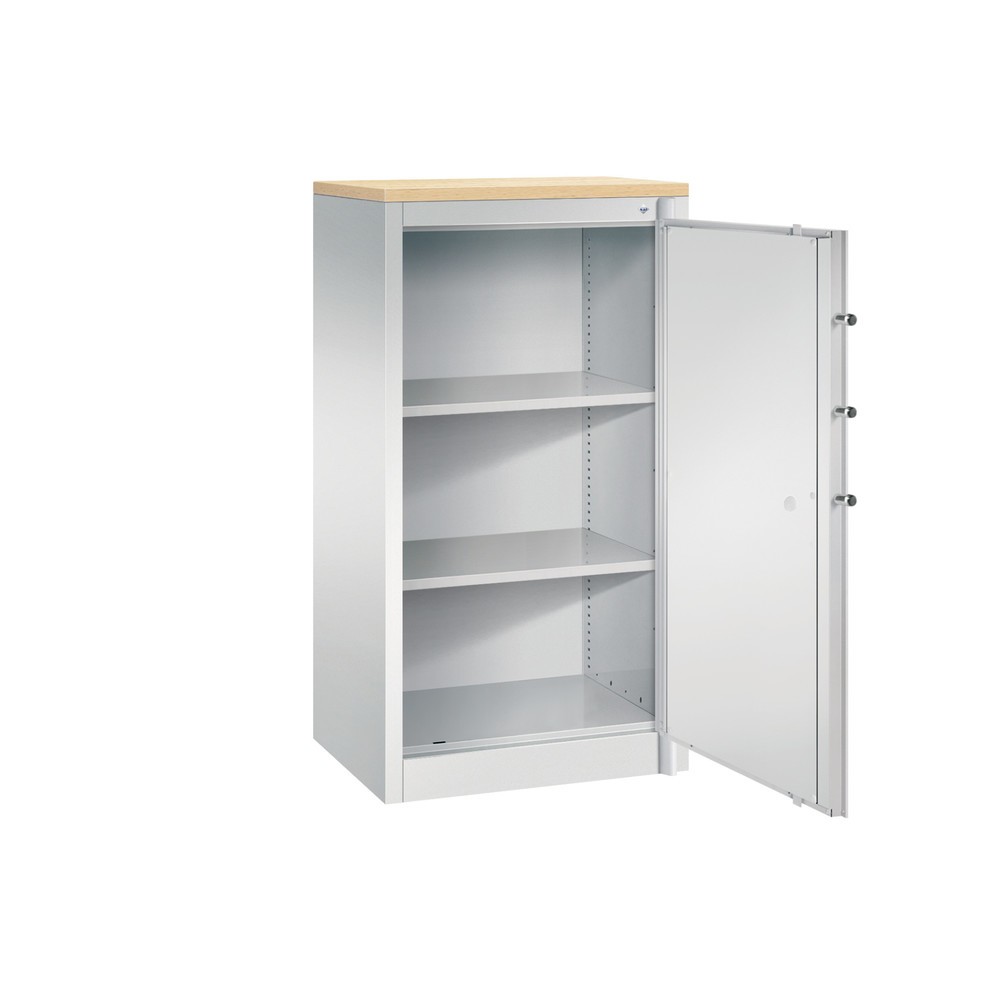 Numéro de l'image du produit 3: Armoire à portes battantes de sécurité C+P, 3 niveaux, H x l x P 1 226 x 650 x 500 mm, gris clair/gris clair, Érable