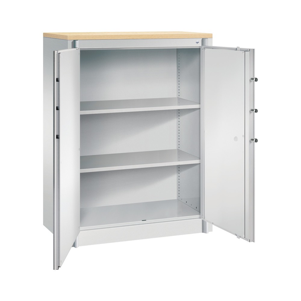 Numéro de l'image du produit 3: Armoire à portes battantes de sécurité C+P, 3 niveaux, H x l x P 1 226 x 930 x 500 mm, gris clair/gris clair, Érable