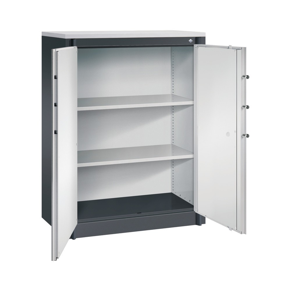 Numéro de l'image du produit 3: Armoire à portes battantes de sécurité C+P, 3 niveaux, H x l x P 1 226 x 930 x 500 mm, gris noir/gris clair, Gris clair