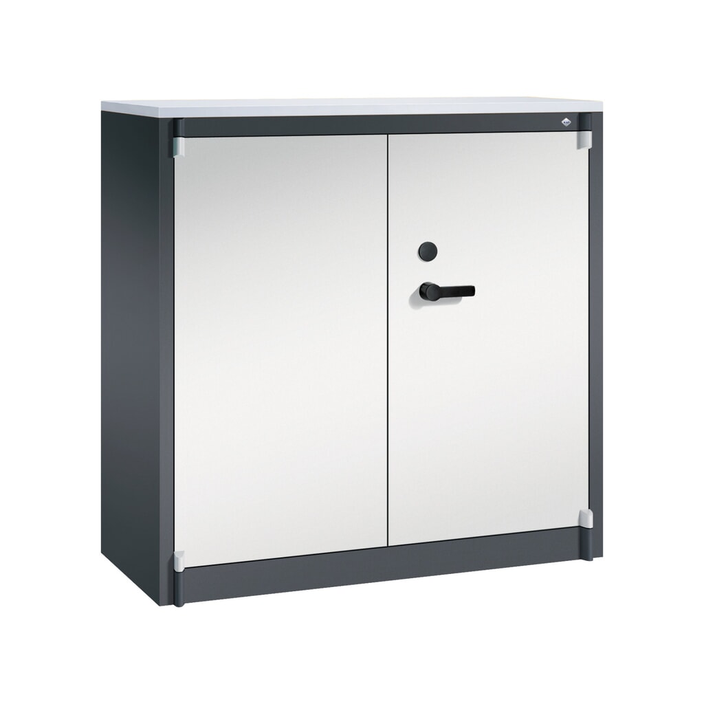 Illustration du produit: Armoire à portes battantes de sécurité C+P, 3 niveaux, H x l x P 1 226 x 1 200 x 500 mm, Gris clair