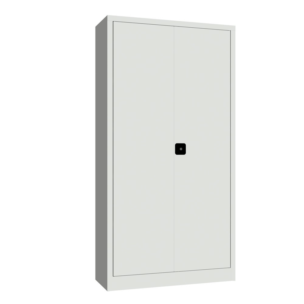 Numéro de l'image du produit 3: Armoire à portes battantes PAVOY, 4 tablettes, H x l x P 1 950 x 1 000 x 400 mm, gris clair, gris clair