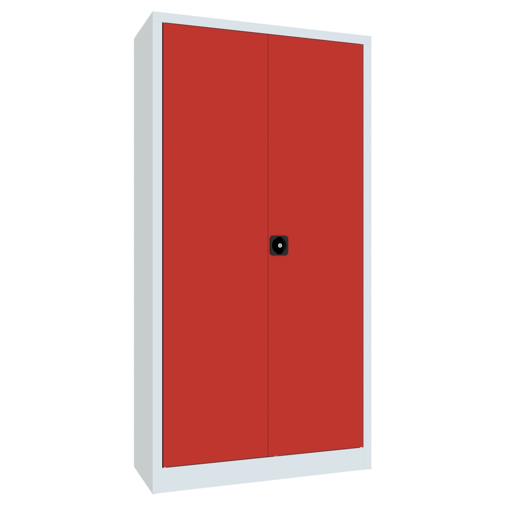 Numéro de l'image du produit 1: Armoire à portes battantes PAVOY, 4 tablettes, H x l x P 1 950 x 1 000 x 400 mm, rouge feu, gris clair