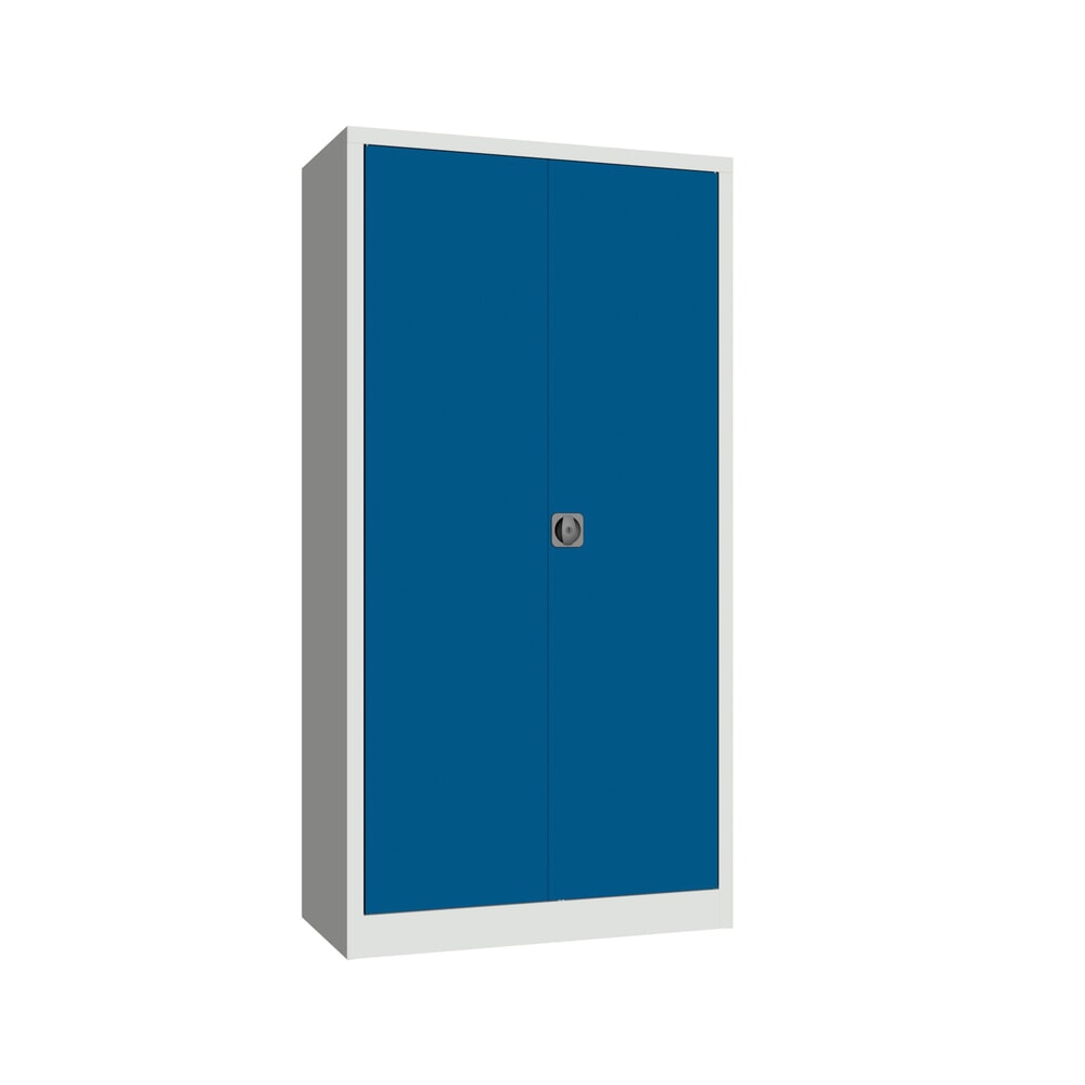 Numéro de l'image du produit 1: Armoire à portes battantes PAVOY, 4 tablettes, H x l x P 1 950 x 1 000 x 500 mm, bleu gentiane, gris clair