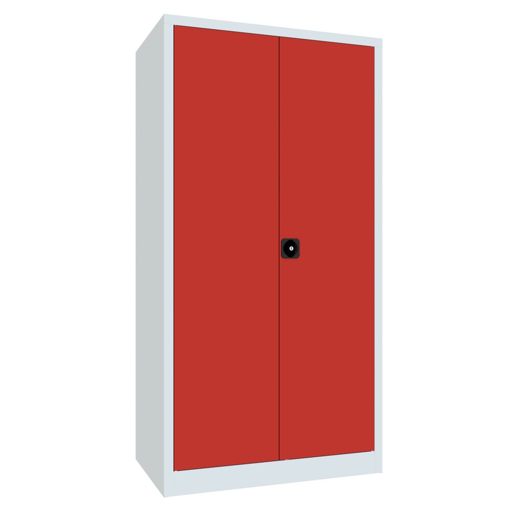 Numéro de l'image du produit 1: Armoire à portes battantes PAVOY, 4 tablettes, H x l x P 1 950 x 1 000 x 600 mm, rouge feu, gris clair