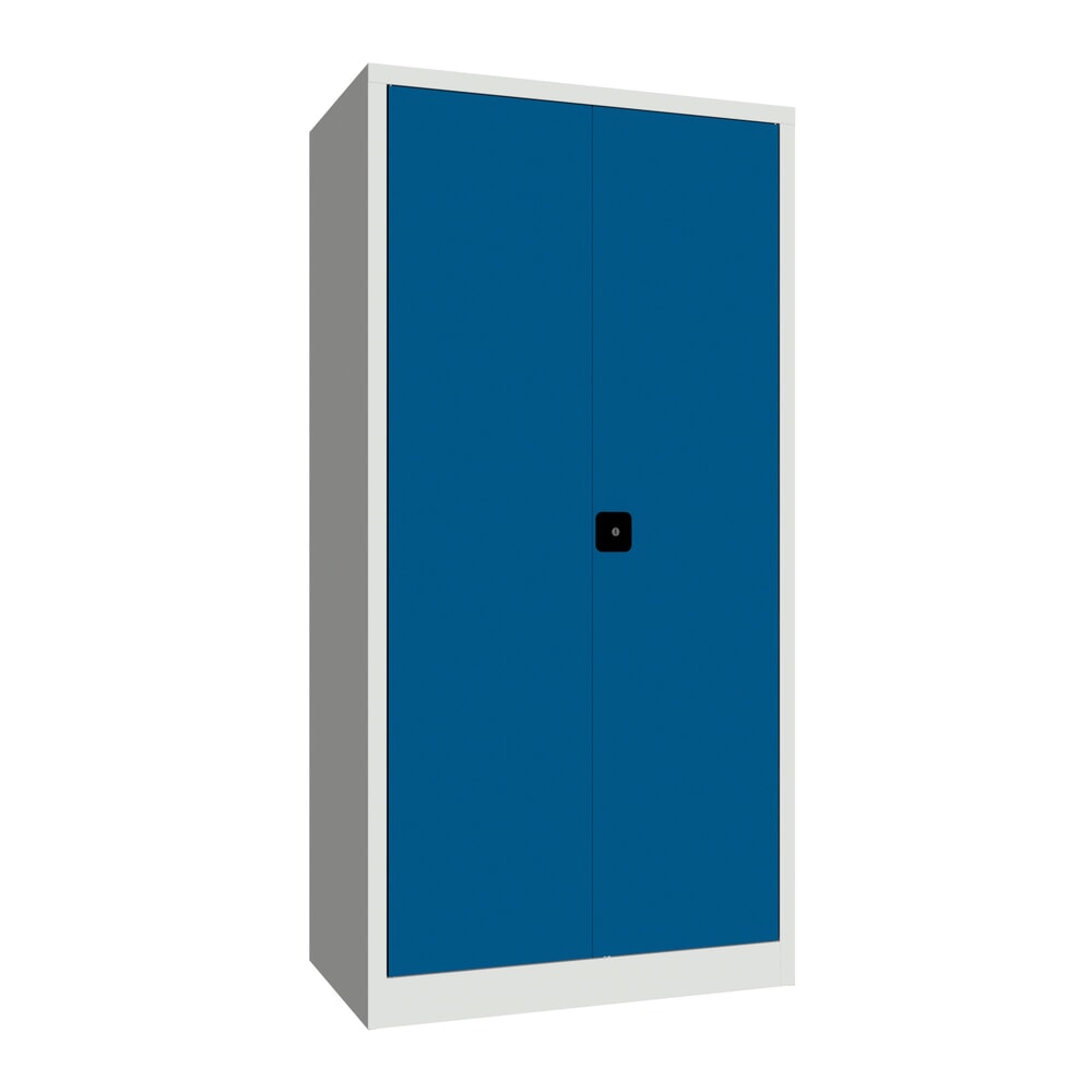 Numéro de l'image du produit 1: Armoire à portes battantes PAVOY, 4 tablettes, H x l x P 1 950 x 1 000 x 600 mm, bleu gentiane, gris clair