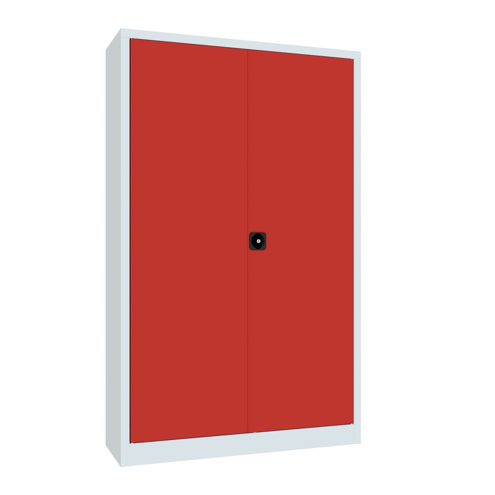 Numéro de l'image du produit 1: Armoire à portes battantes PAVOY, 4 tablettes, H x l x P 1 950 x 1 200 x 400 mm, rouge feu, gris clair