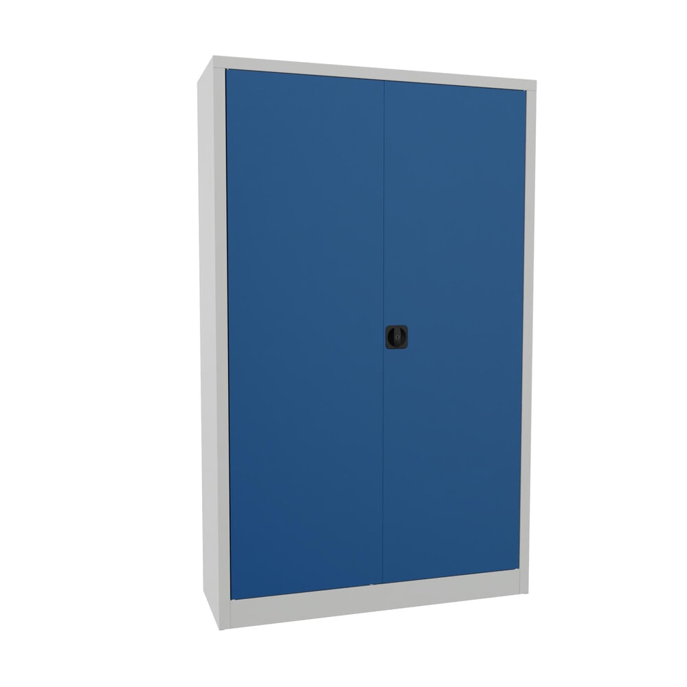 N° de l'image du produit 1 : Armoire à portes battantes PAVOY, 4 tablettes, H x l x P 1 950 x 1 200 x 400 mm, bleu gentiane, gris clair