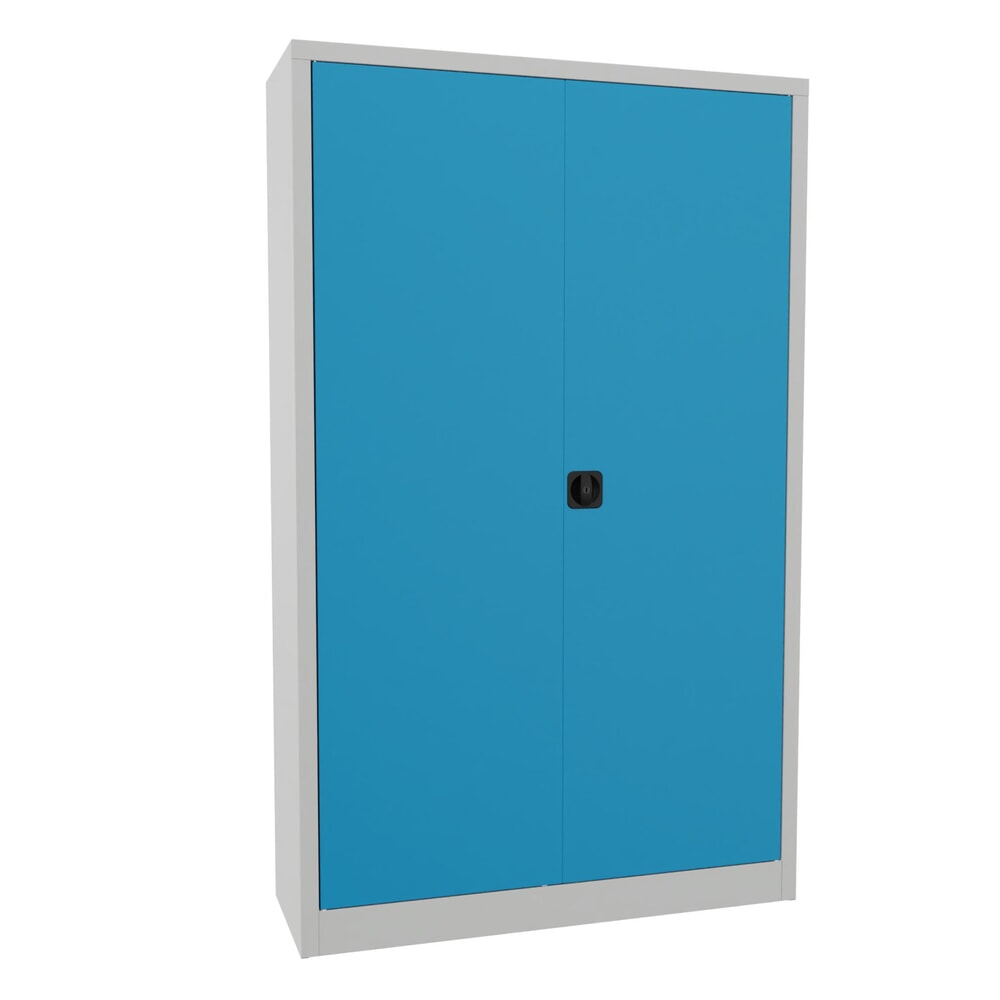 Numéro de l'image du produit 1: Armoire à portes battantes PAVOY, 4 tablettes, H x l x P 1 950 x 1 200 x 400 mm, bleu clair, gris clair