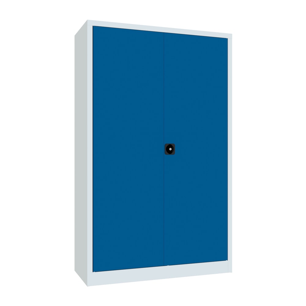 Numéro de l'image du produit 1: Armoire à portes battantes PAVOY, 4 tablettes, H x l x P 1 950 x 1 200 x 500 mm, bleu gentiane, gris clair