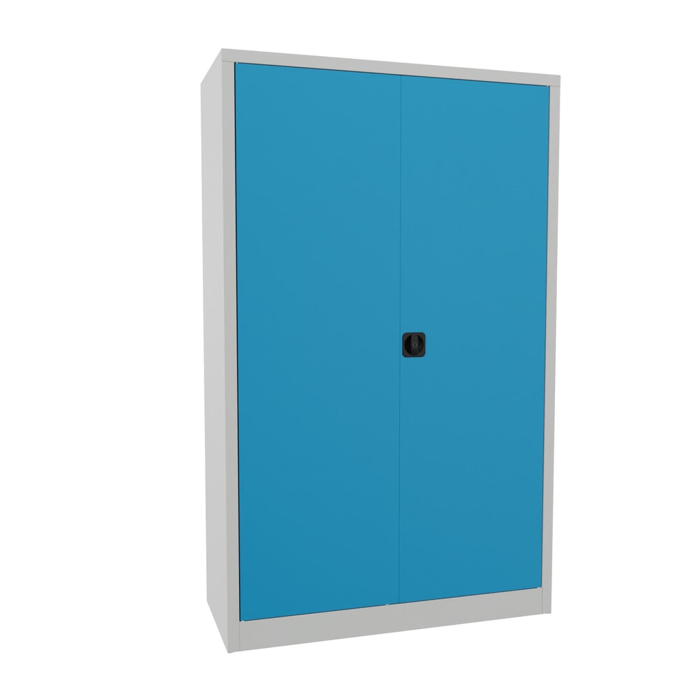 Numéro de l'image du produit 1: Armoire à portes battantes PAVOY, 4 tablettes, H x l x P 1 950 x 1 200 x 500 mm, bleu clair, gris clair