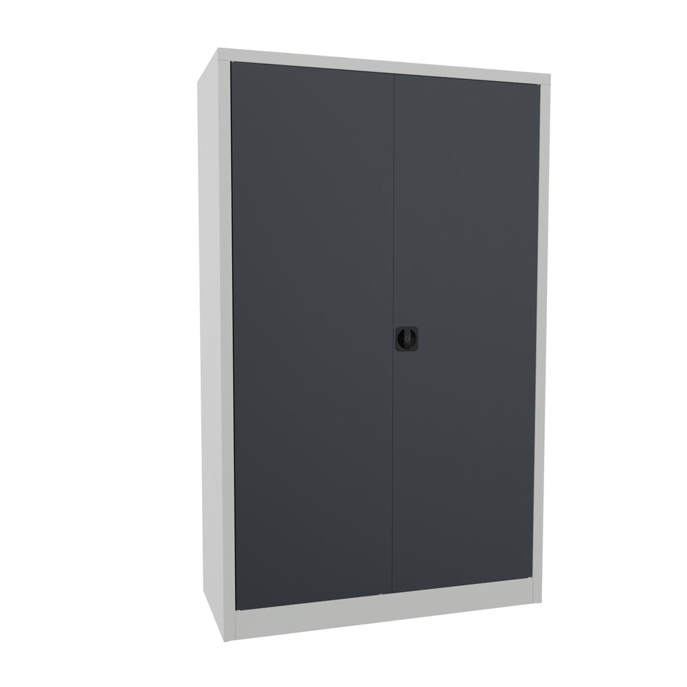 Numéro de l'image du produit 1: Armoire à portes battantes PAVOY, 4 tablettes, H x l x P 1 950 x 1 200 x 500 mm, gris anthracite, gris clair