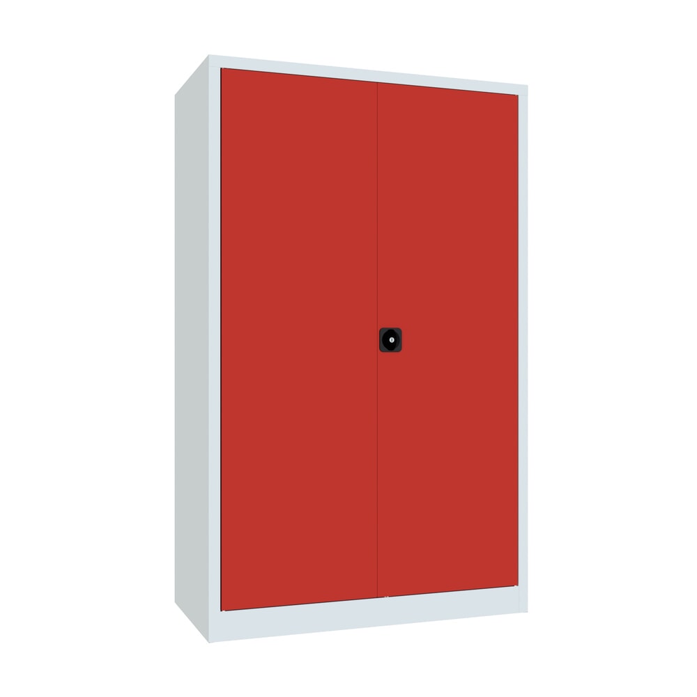 Numéro de l'image du produit 1: Armoire à portes battantes PAVOY, 4 tablettes, H x l x P 1 950 x 1 200 x 600 mm, rouge feu, gris clair