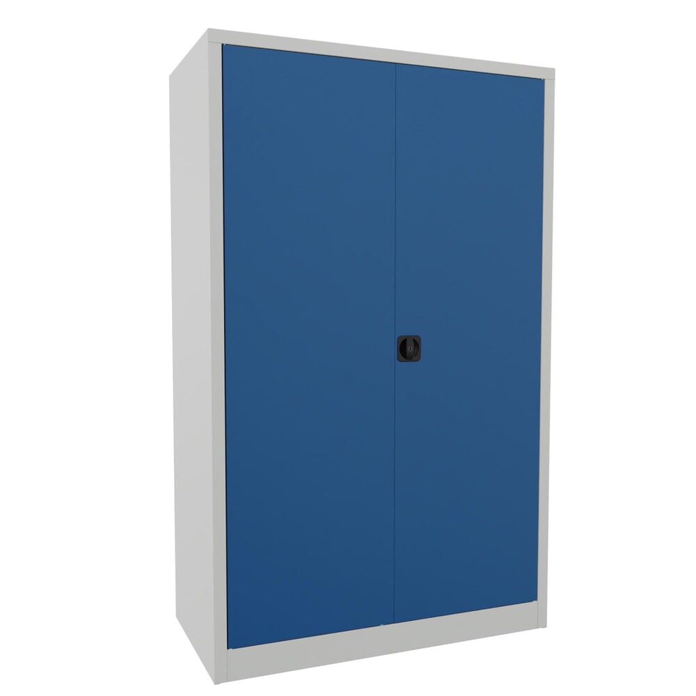 Numéro de l'image du produit 1: Armoire à portes battantes PAVOY, 4 tablettes, H x l x P 1 950 x 1 200 x 600 mm, bleu gentiane, gris clair