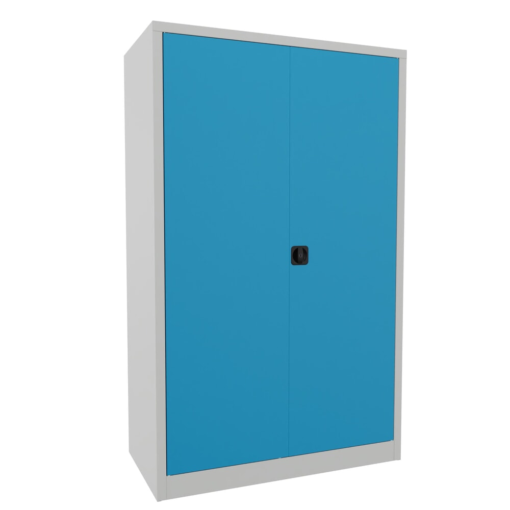 Numéro de l'image du produit 1: Armoire à portes battantes PAVOY, 4 tablettes, H x l x P 1 950 x 1 200 x 600 mm, bleu clair, gris clair