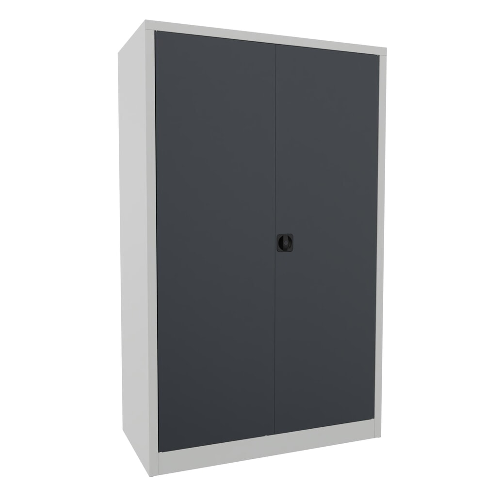Numéro de l'image du produit 1: Armoire à portes battantes PAVOY, 4 tablettes, H x l x P 1 950 x 1 200 x 600 mm, gris anthracite, gris clair