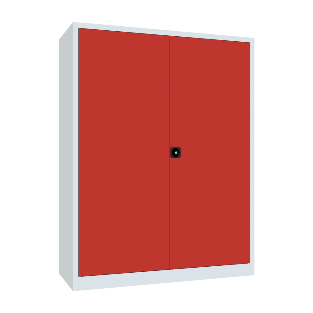 Numéro de l'image du produit 1: Armoire à portes battantes PAVOY, 4 tablettes, H x l x P 1 950 x 1 500 x 600 mm, rouge feu, gris clair