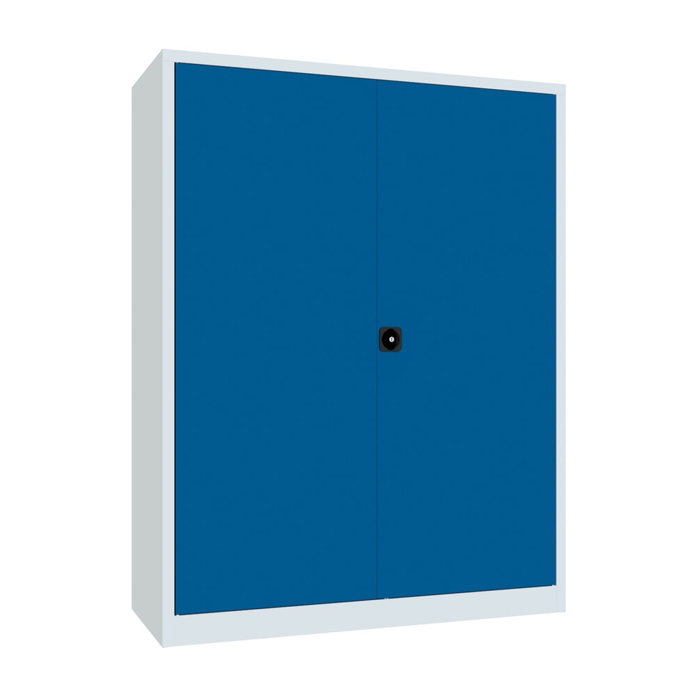 Numéro de l'image du produit 1: Armoire à portes battantes PAVOY, 4 tablettes, H x l x P 1 950 x 1 500 x 600 mm, bleu gentiane, gris clair