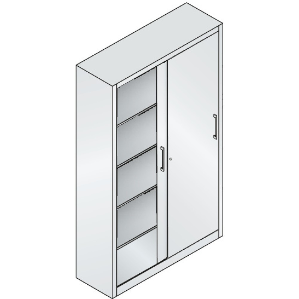 Numéro de l'image du produit 5: Armoire à portes coulissantes, H x l x P 1 950 x 1 200 x 400 mm, gris clair, rouge rubis