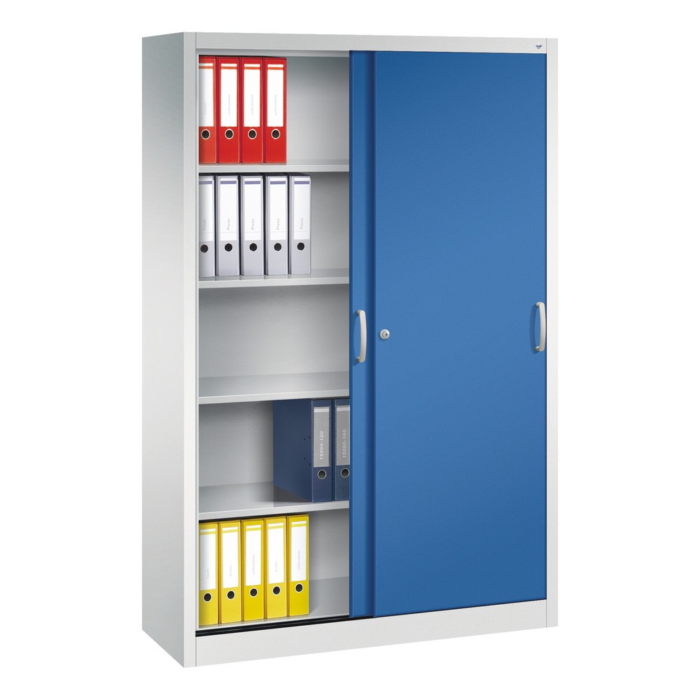 Numéro de l'image du produit 5: Armoire à portes coulissantes, H x l x P 1 950 x 1 200 x 400 mm, gris clair, bleu gentiane