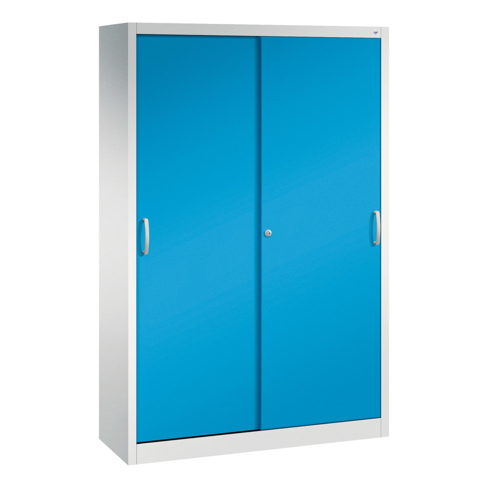 Numéro de l'image du produit 1: Armoire à portes coulissantes, H x l x P 1 950 x 1 200 x 400 mm, gris clair, bleu clair
