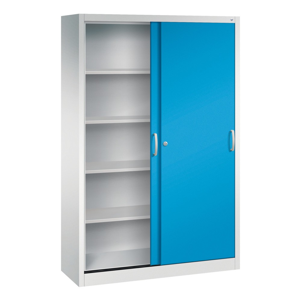Numéro de l'image du produit 4: Armoire à portes coulissantes, H x l x P 1 950 x 1 200 x 400 mm, gris clair, bleu clair