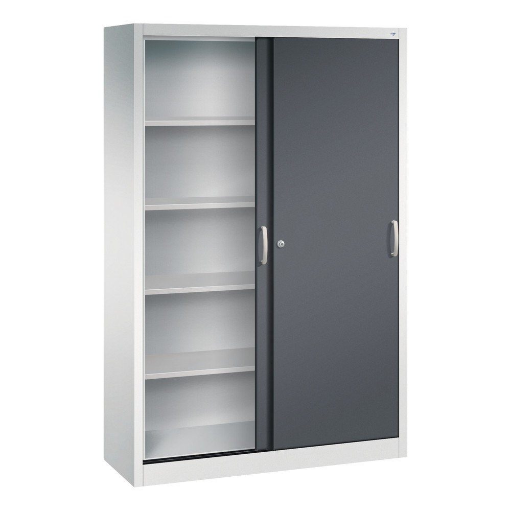 Numéro de l'image du produit 4: Armoire à portes coulissantes, H x l x P 1 950 x 1 200 x 400 mm, gris clair, gris noir