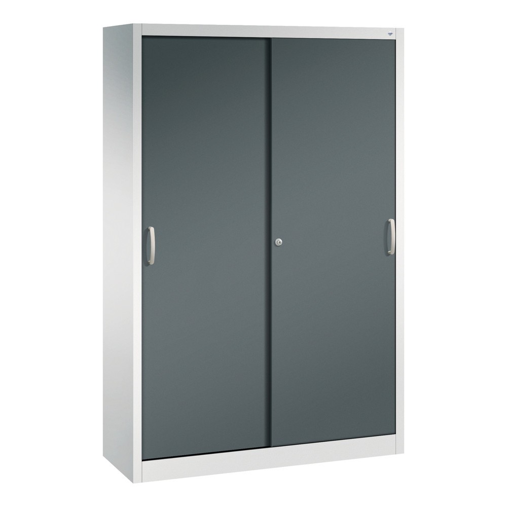 Numéro de l'image du produit 1: Armoire à portes coulissantes, H x l x P 1 950 x 1 200 x 400 mm, gris clair, gris anthracite