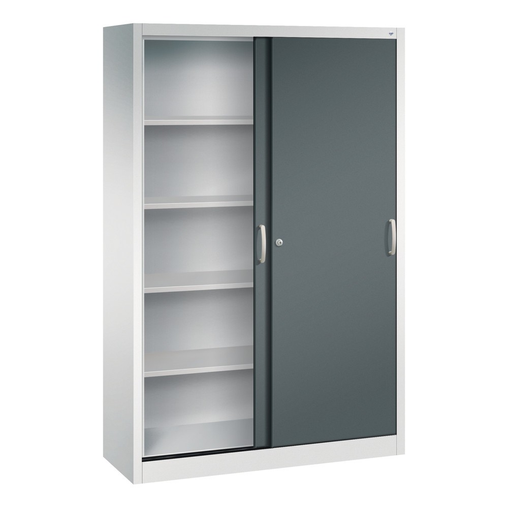 Numéro de l'image du produit 4: Armoire à portes coulissantes, H x l x P 1 950 x 1 200 x 400 mm, gris clair, gris anthracite