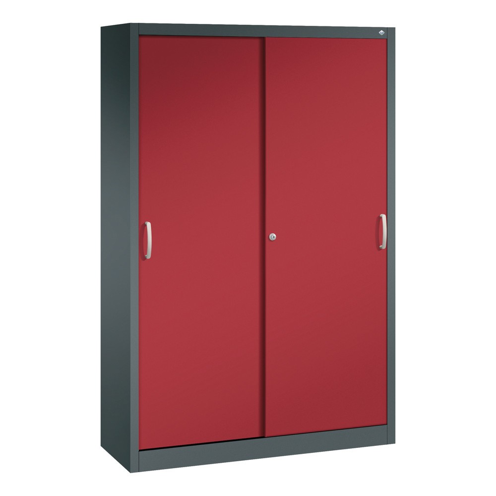 Illustration du produit: Armoire à portes coulissantes, H x l x P 1 950 x 1 200 x 400 mm, gris anthracite, rouge rubis