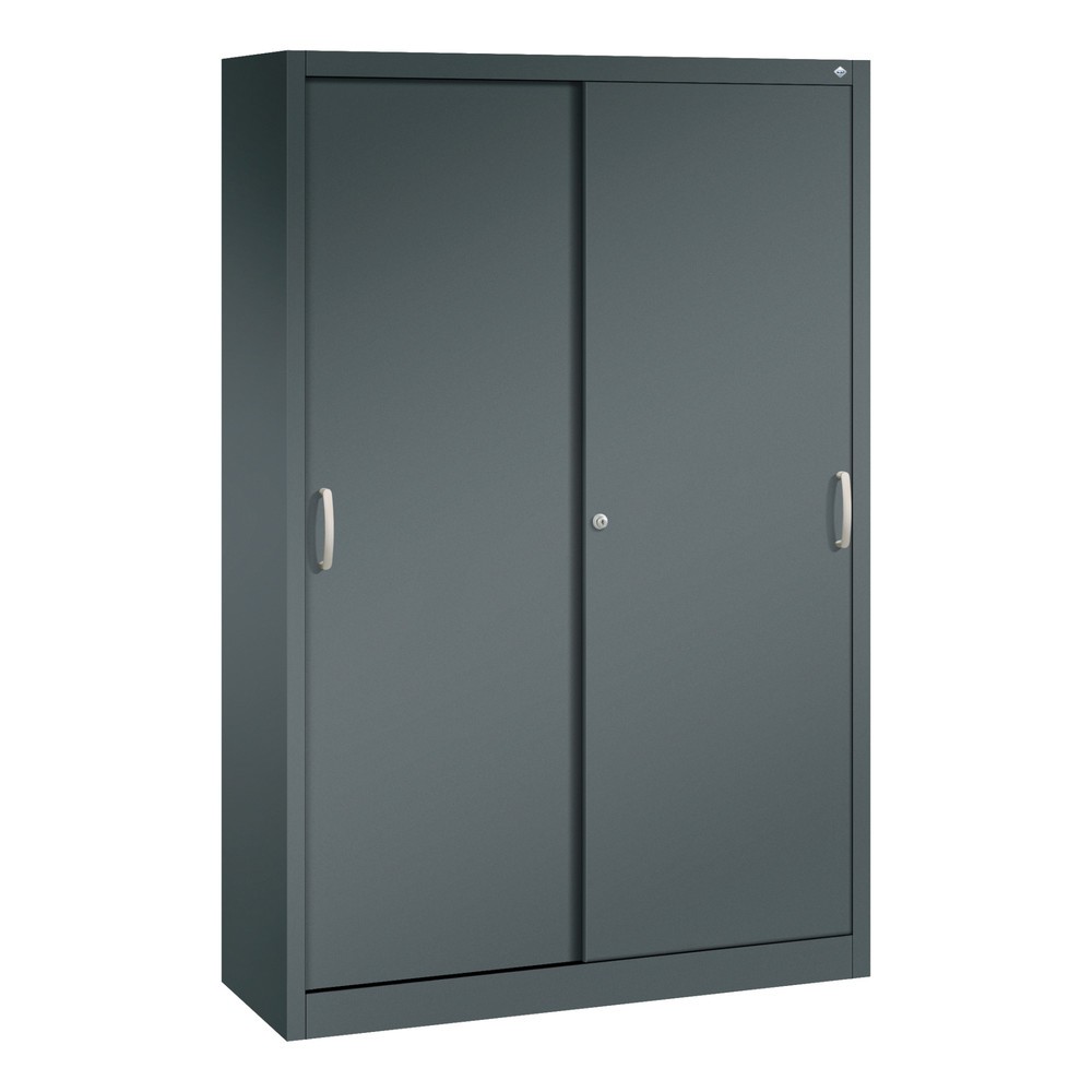 Numéro de l'image du produit 1: Armoire à portes coulissantes, H x l x P 1 950 x 1 200 x 400 mm, gris anthracite, gris anthracite