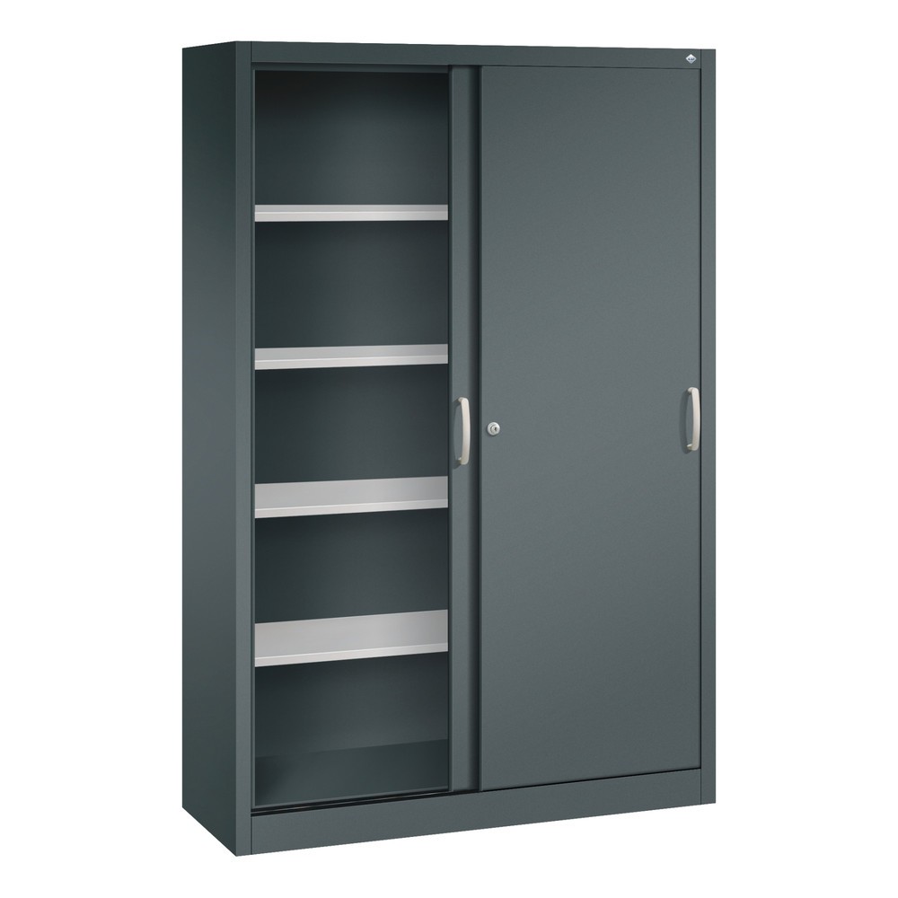 Numéro de l'image du produit 4: Armoire à portes coulissantes, H x l x P 1 950 x 1 200 x 400 mm, gris anthracite, gris anthracite